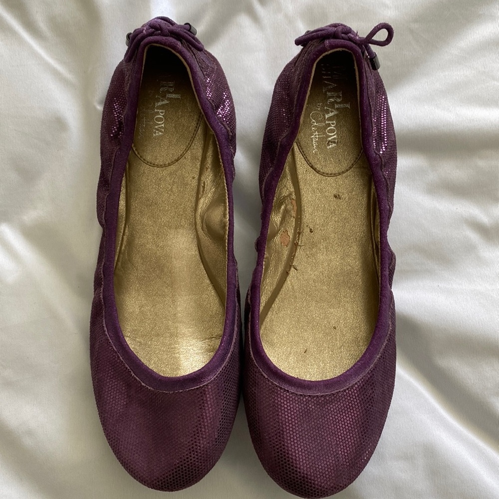 Maria Sharapova by Cole Haan Metallic Leather flats